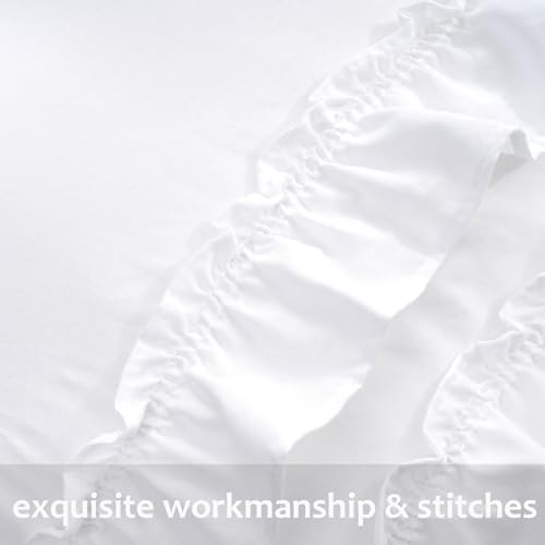 Herside White 20x54 Inches Body Pillow Cover, Ultra Soft Washed Microfiber, French Country Vintage Ruffled Bow Pillow Sham 1 Pack by Herside - Used condition - Image 6