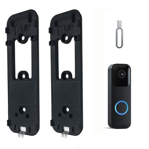 Blink Doorbell Back Plate with 3 Holes Blink Doorbell Mount Upgrade Blink Doorbell Backplate Replacement Blink Doorbell Accessories Blink Doorbell Mounting Plate (2 Black)