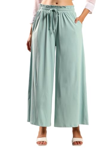 Image of KOTTY Women's Solid|Drawstring|Wide Leg Style|High Rise|Office wear Pant
