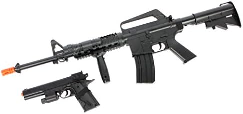 Colt Soft AIR USA RIS On-Duty Kit Spring Airsoft Rifle and Pistol, Black, 340/240 FPS