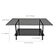 Jahof Glas Couchtisch 100 x 50 x 45 cm, Moderner Kaffeetisch Rechteckig Schwarz, Wohnzimmertisch mit Metallgestell, Beistelltisch für Wohnzimmer, Büro, Terrasse, Balkon