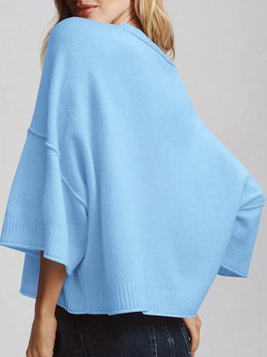 Image of Saodimallsu Womens Short Sleeve Sweater Summer Oversized Cropped Sweaters Casual Crewneck Lightweight Knit Tops