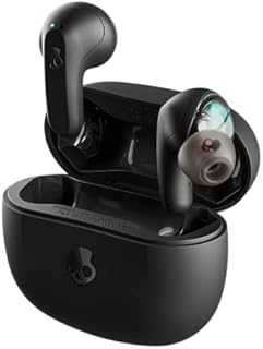 Skullcandy Rail Wireless Earbuds, Bezprzewodowe Słuchawki z aplikacją Skull-iQ i Mikrofonem, 42 Godziny Słuchania, Słuchawki Bluetooth do iPhone i Android Czarny
