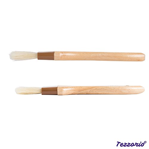 Set Of 2 Pastry Brushes, 1-Inch And 1 1/2 -Inch Width Pastry Brushes With Boar Bristles And Lacquered Hardwood Handles, Grill Bbq Sauce Baster Baking Cooking Marinade Brushes #TOP4
