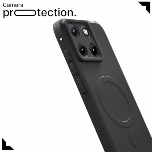 Image of Outlouders Back Cover for Motorola Moto Edge 70 Fusion 5G Soft Matte Silicone Cover with Slim Fit | Mag-Safe Logo (Not Mag-Safe Compatible) | Shockproof | Camera Protection Bumper Case (Black)