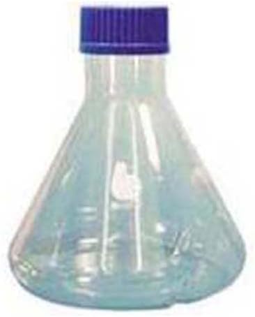 2552-02800 Borosilicate Glass Triple Side Baffled Fernbach Flask, GL45 Blue Polypropylene Linerless Screw Cap, 2800ml Capacity