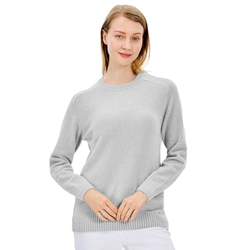 Image of Simple&Opulence Women's Chenille Sweater Crewneck Long Sleeve Pullover Ribbed Cuff Hem Round Neck Jumper Tops