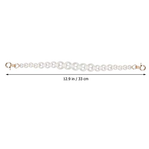 Exceart 2 peças de alça de bolsa de pérolas curtas com alças decorativas de substituição com fivelas