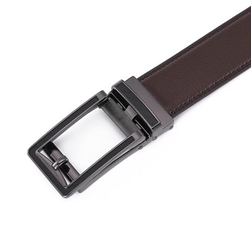 Men's Automatic Buckle Belt Pin Buckle Hollow Two Layer Leather Fashion3