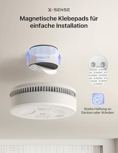 X-Sense Rauchmelder mit Magnethalterung, 10-Jahres-Batterie, SD11, 1 Stück – Ansicht 3