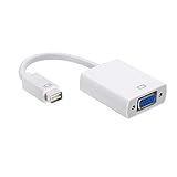 Cmple - Mini DVI to VGA Converter, Mini-DVI Male to VGA Female Video Cable Adapter (White) - 6 inches