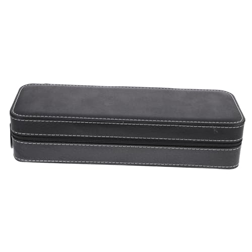 FRCOLOR Elegant Watch Storage Box with Zipper Closure Slot Organizer for Home Display Travel Scratch PU Watch Case for Men Women Stylish Watch Wrapping Box