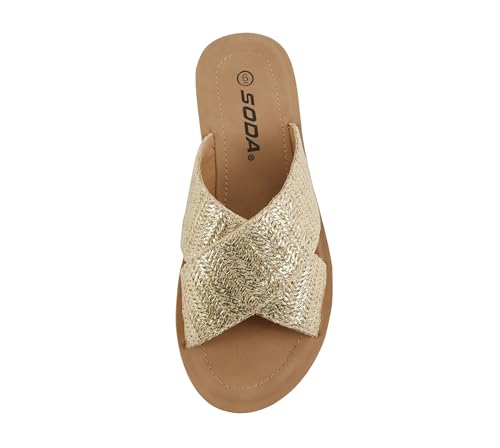 Image of Soda LUCY ~ Women Open Toe Flatform Platform Crisscross Band Upper Fashion Slide Sandals