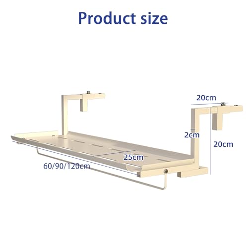 Mesa de balcón plegable ajustable verde de 60 cm para terraza 3