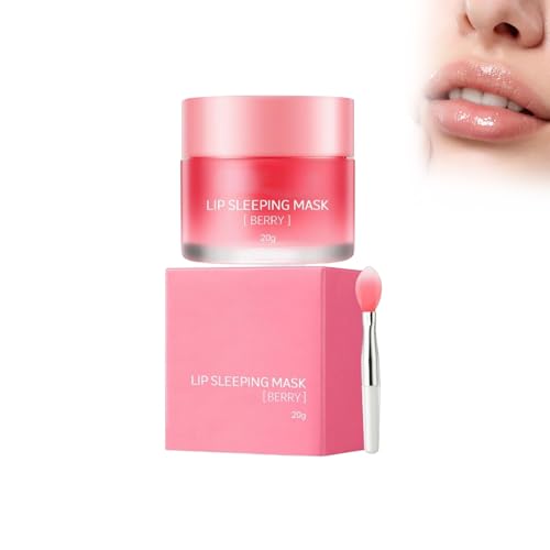 Mascarilla Labial 20g+cepillo, Hidrata, Péptido De Colágeno Mascarilla De Labios, Nutre Y Protege, Mejora La Apariencia De Los Labios, Mascarilla Nocturna Con Aplicador