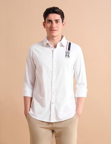 Image of U.S. Polo ASSN. Tailored Fit Formal Shirts for Men - 100% Cotton, Full Sleeve Mens Casual Shirts