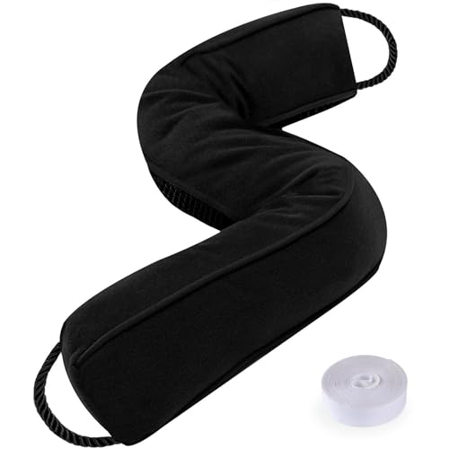 Sunolga Door Draft Stopper Blocks Hot and Cold Air with Removable Washable Cover for Bottom of Door, All-Season Seal for Noise, Light, Wind, Door Sweep for Gaps Up to 3", Home Essentials, 32", Black