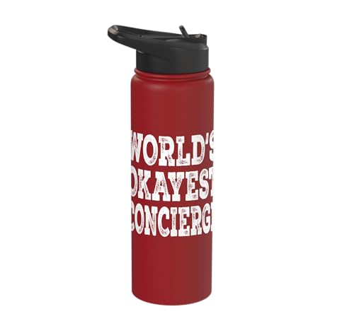 World's Okayest Concierge Funny Hotel Service Staff Stainless Steel Insulated Water Bottle
