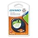 Dymo 10697 Self-Adhesive White Paper Labeling Tape for LetraTag (LT) Label Makers; 15 Blister Packs (30 Refills); Each Blister Pack with Hang Hole contains Two 1/2" Wide x 13ft Long (12mm x 4m) Refill Rolls; Black Print on White paper tape