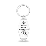 ENSIANTH Asylum Hospital Movie Inspired Gift Gotham City Keychain Comic Book City Merch Villain Gotham City Keychain (Asylum key), Small