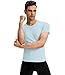 SPVISE Light Blue Men's Compression Shirt Crewneck Short Sleeve Athletic Undershirts Quick Dry Base Layer Top for Gym Workout