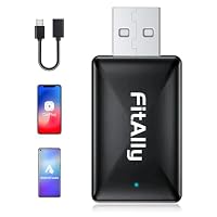 2 in 1 Wireless CarPlay Adapter & Android Auto Adapter, Converts Wired to Wireless, Auto-Connect No Delay, for iPhone & Android Phones, with USB-C to A Cables, Car Play Dongle fits for Car from 2016