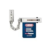 ABUS Türkette SK66 für Haustür und Wohnungstür – Sicherheitskette mit Kindersicherung geeignet für links und rechts schließende Türen – Nickel