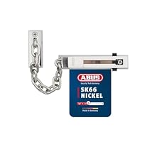 ABUS Türkette SK66 für Haustür und Wohnungstür – Sicherheitskette mit Kindersicherung geeignet für links und rechts schließende Türen – Nickel