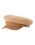 Mit Schirm Brixton Fiddler Twotone Cord Elbsegler Schirmmütze Baker-Boy-Mütze Elbseglermütze Schiffermütze (60 cm - beige)
