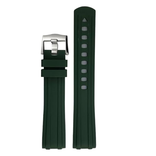 [[ł] 19mm 20mm 21mm \tgtbfSvoh IKΉ V[}X^[ 300 AT150 O[ ubN u[ FKM o[EHb`Xgbv(Green Silver,20mm)