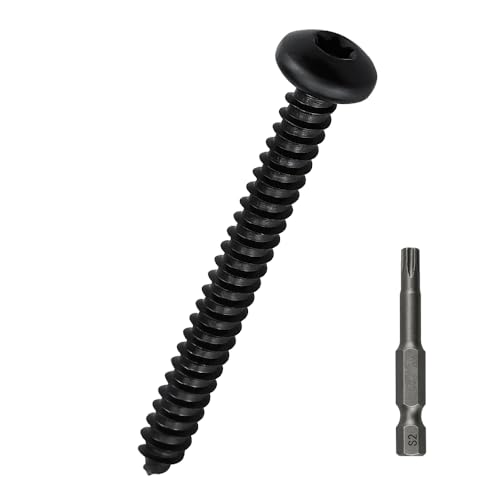 Vis à tôle à tête cylindrique Torx #10 x 3 en acier inox 304 noir, lot de 25 avec embout