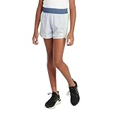 adidas Pantalones cortos para niña con 3 rayas de malla, Medium