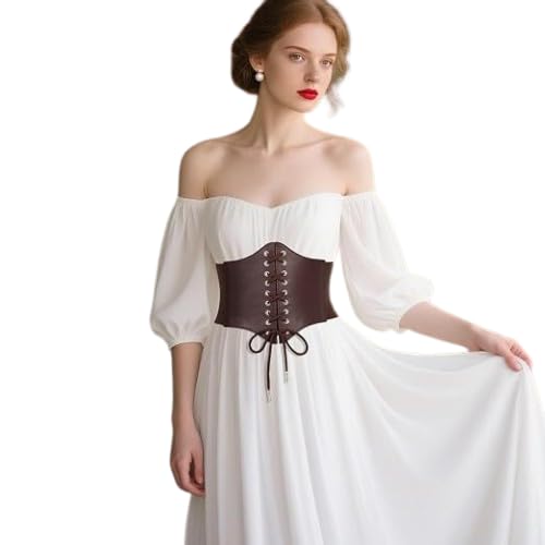 shine style Black Corset Belt for Women Vintage Elastic Waist Belt With Star Eyelet Tied Wide Belt-picture-42