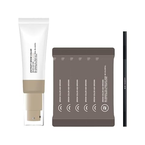 ENTROPY MAKEUP Brow Color #Ash Brown - Long-Lasting Eyebrow Tinting Kit for Natural-Looking Brows, Up to 4 Weeks, Nourishing Aloe Vera & Moringa Extract, 6 Applications, Easy-to-Use Cover