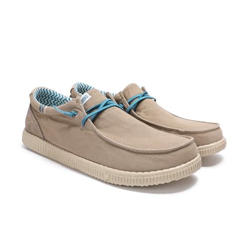 PITAS | WP150 LEDRO | Mocasines de Hombre | Náuticos Casual | Zapatillas de Tela | Zapatos sin Cordones | Deportivas Casuales | Calzado de Walkinpitas | Taupe 45