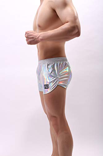 Swbreety Men's Shiny Liquid Metallic Boxer Briefs Stage Performance Underpants4