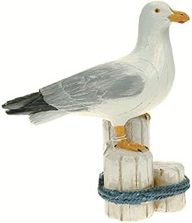 Quay Trader Seabird RESIN Ornament/Decoration - Seaside/Beach Hut/Nautical Decor: SEAGULL (STANDING), SEAGULL (NESTING), SEAGULL (ON POST), PUFFIN (SEAGULL ON STUMP) Item Name (aka Title)