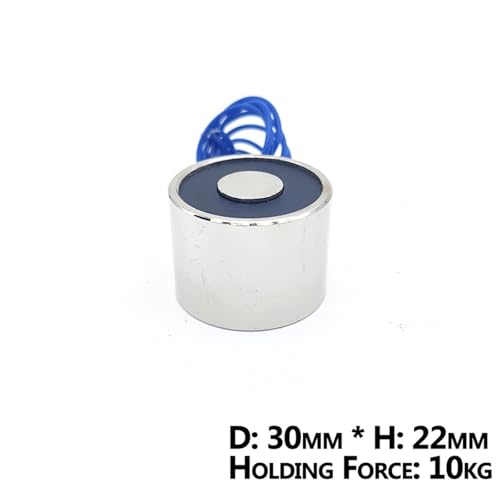 Cylindre électromagnétique 30/22 DC 12V avec ventouse 10KG - 6