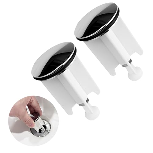 Gvolatee 2 Pièces Bouchon Evier Cuisine, Bouchon Lavabo Salle de Bain, Bouchon d'Évier Universel, Bouchons de Lavabo Réglable, 40mm de Remplacement pour...