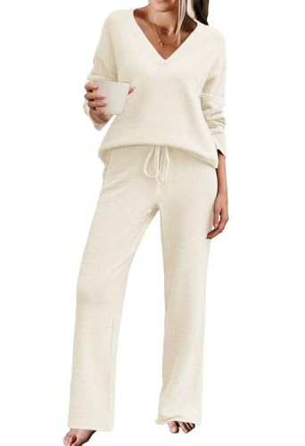 Ekouaer Womens Lounge Set Long Sleeve Outfits Winter Two Piece