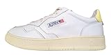 AUTRY AULW LL09 - Zapatillas deportivas unisex de piel, color blanco y amarillo limón, Blanco Amarillo Limón, 38 EU