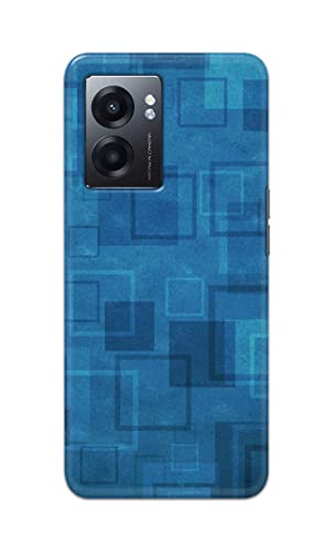 Image of Printed Hard Back Cover Case for Realme Narzo 50 5G Back Cover (Plain Azure Blue) -702