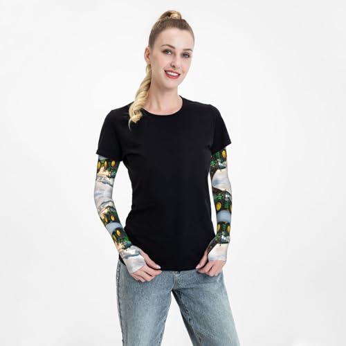 Uusnwaa Pièces de rechange pour machines agricoles, manches de refroidissement pour bras de refroidissement, protection UV, manches soleil en soie glacée pour hommes et femmes cyclisme en plein air – vue 6
