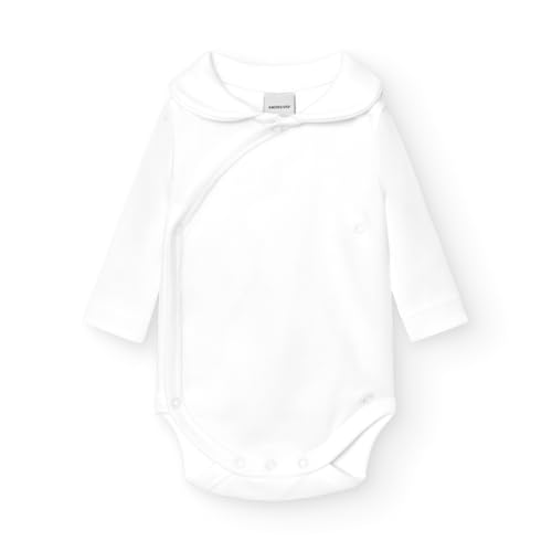 BABIDU Body Neonato Incrociato a Maniche Lunghe 100% Cotone con Collo, Body Neonato e Prematuro, Tessuto Morbido e Anallergico per Pelli Sensibili, Abbigliamento Unisex per Neonato