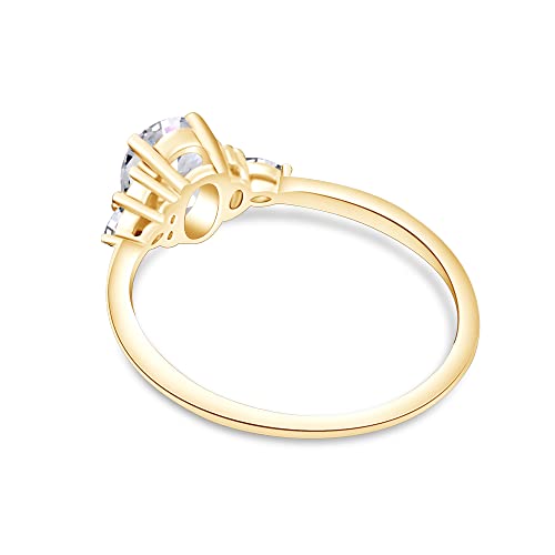 AFFY Oval, Marquise & Round Cut Cubic Zirconia Solitaire Engagement Ring For Women's in 925 Sterling Silver Or 10K Or 14K Solid Gold4