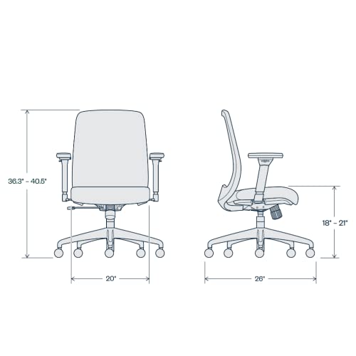 Haworth Assure Office Chair-Stylish Desk Chair With Breathable Mesh Finish - Without Lumbar Support #TOP2