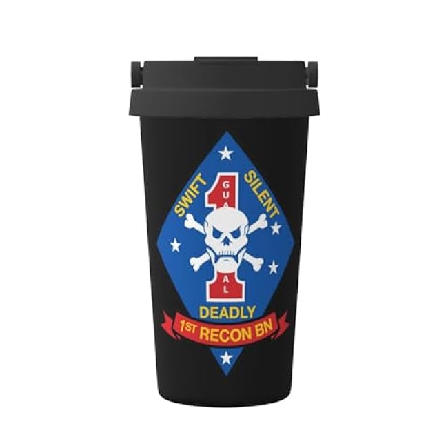 1st Recon Battalion Insulated Coffee Mug, Stainless Steel Vacuum Insulated Double Wall Travel Tumbler, 17oz