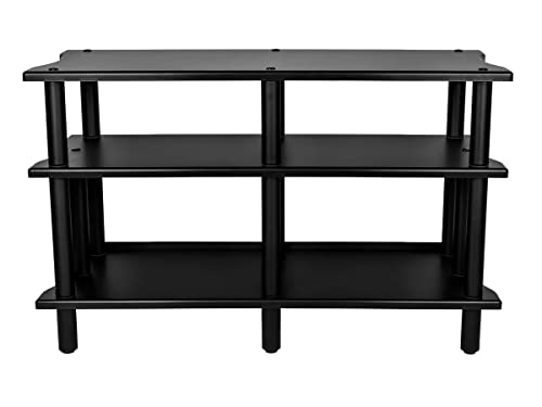 Monolith Heavy Duty Double-Wide 3-Tier AV Stand - 300 Lbs Weight Capacity Per Shelf, Organize and Display Your AV Components, Home Theater or Entertainment System, 47.2 Inches Wide, Black 2