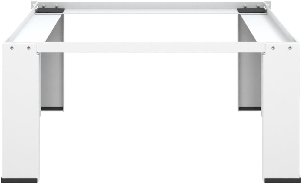 Washing Machine Pedestal with Storage, Heavy Duty Laundry Room Stand, Elevated Washer and Dryer Raiser, Steel Base for Laundry Appliances, 27.2 x 27.2 x 12.8 Inches, White