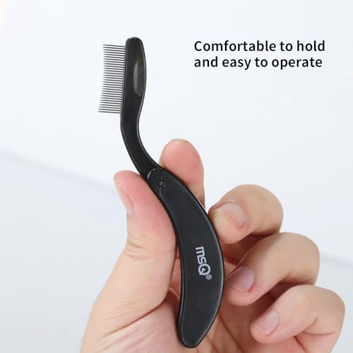 Eyelash Separator Eyelash Comb Lash Separator Tool MSQ Mascara Brush Eyelash Brush Separator Mascara Comb Mascara Applicator (Black 1PCS) - Thumbnail 3
